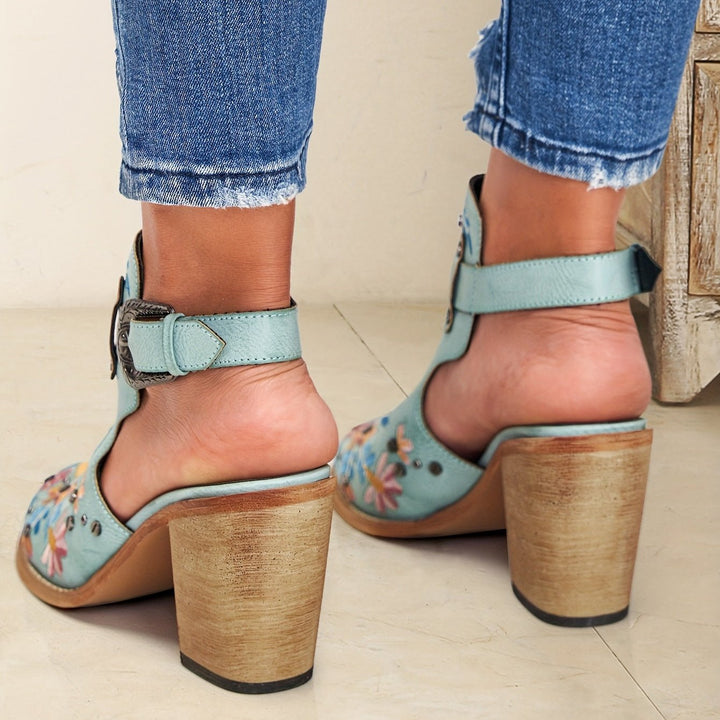 Rosine | Vintage Floral Ankle Boots - Ciara & Fiona
