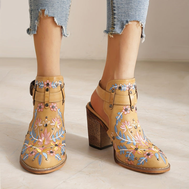 Rosine | Vintage Floral Ankle Boots - Ciara & Fiona