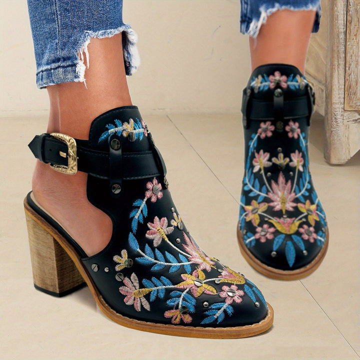 Rosine | Vintage Floral Ankle Boots - Ciara & Fiona