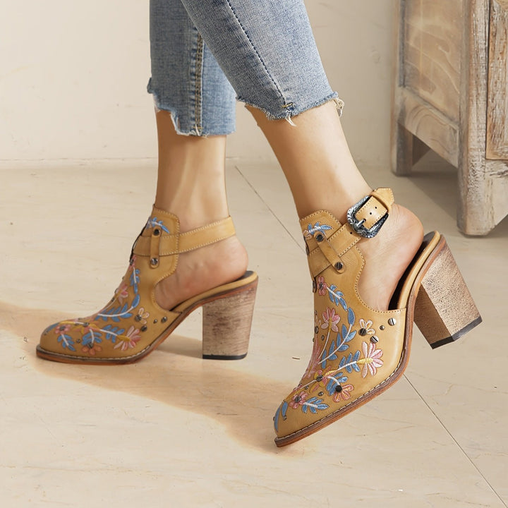 Rosine | Vintage Floral Ankle Boots - Ciara & Fiona