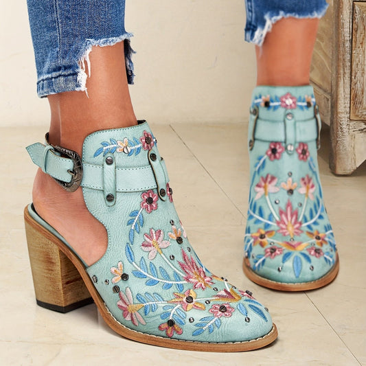 Rosine | Vintage Floral Ankle Boots - Ciara & Fiona