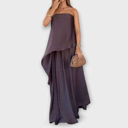 Ruby - Chic Sleeveless Bandeau Top and Skirt - Luna Hampton