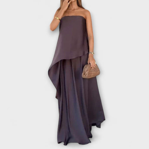 Ruby - Chic Sleeveless Bandeau Top and Skirt - Luna Hampton