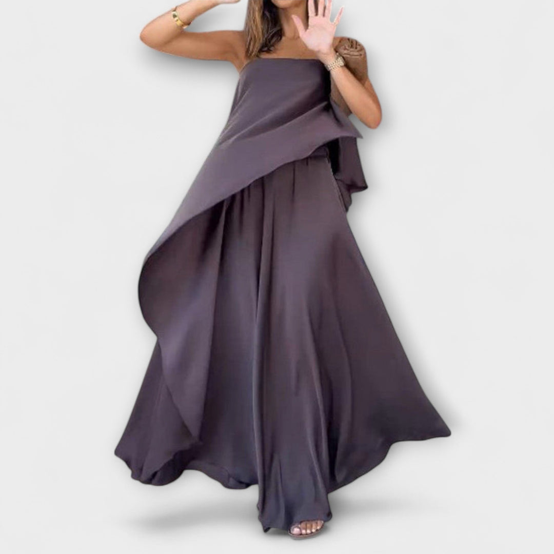 Ruby - Chic Sleeveless Bandeau Top and Skirt - Luna Hampton