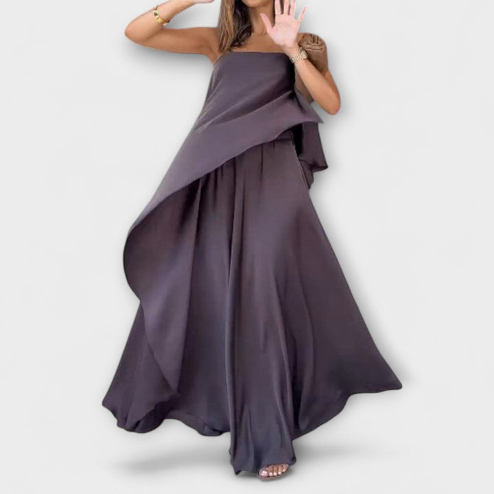 Ruby - Chic Sleeveless Bandeau Top and Skirt - Luna Hampton