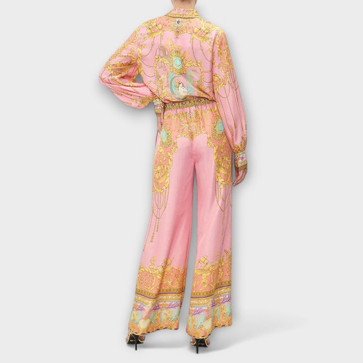 Sage - Mermaid Relaxed Shirt and Elastic Waist Pants Set - Luna Hampton