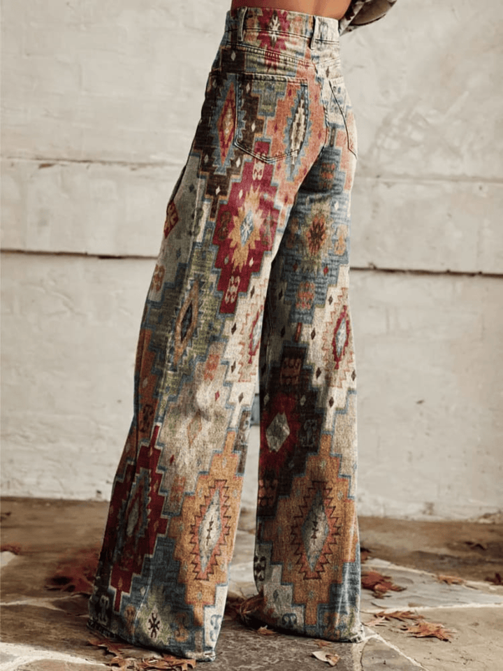 Sara | Boho Vintage Wide - Leg Pants - Ciara & Fiona