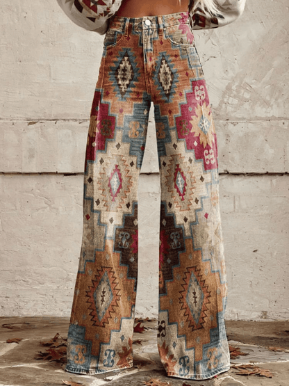 Sara | Boho Vintage Wide - Leg Pants - Ciara & Fiona