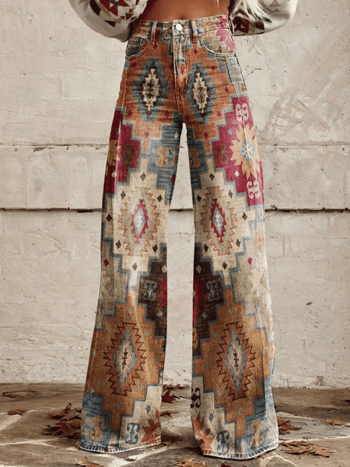 Sara | Boho Vintage Wide - Leg Pants - Ciara & Fiona