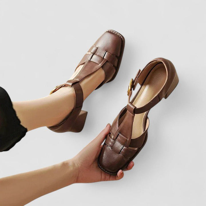 Scarlett – Orthopaedic T - Strap Block Heels - Ciara & Fiona