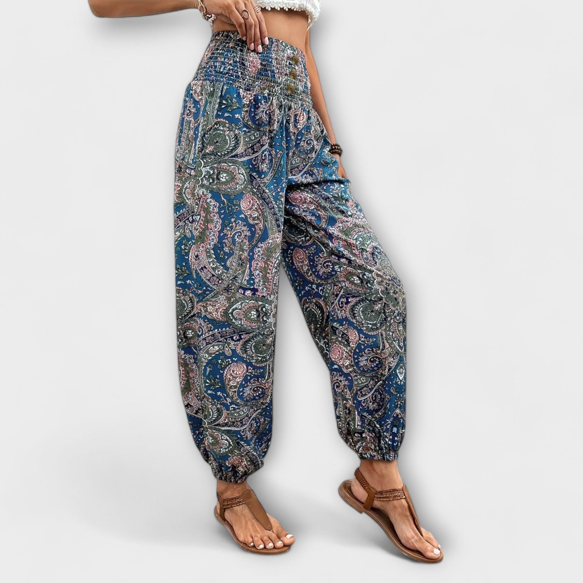 Scarlett - Pants with Ethnic Graphic - Luna Hampton