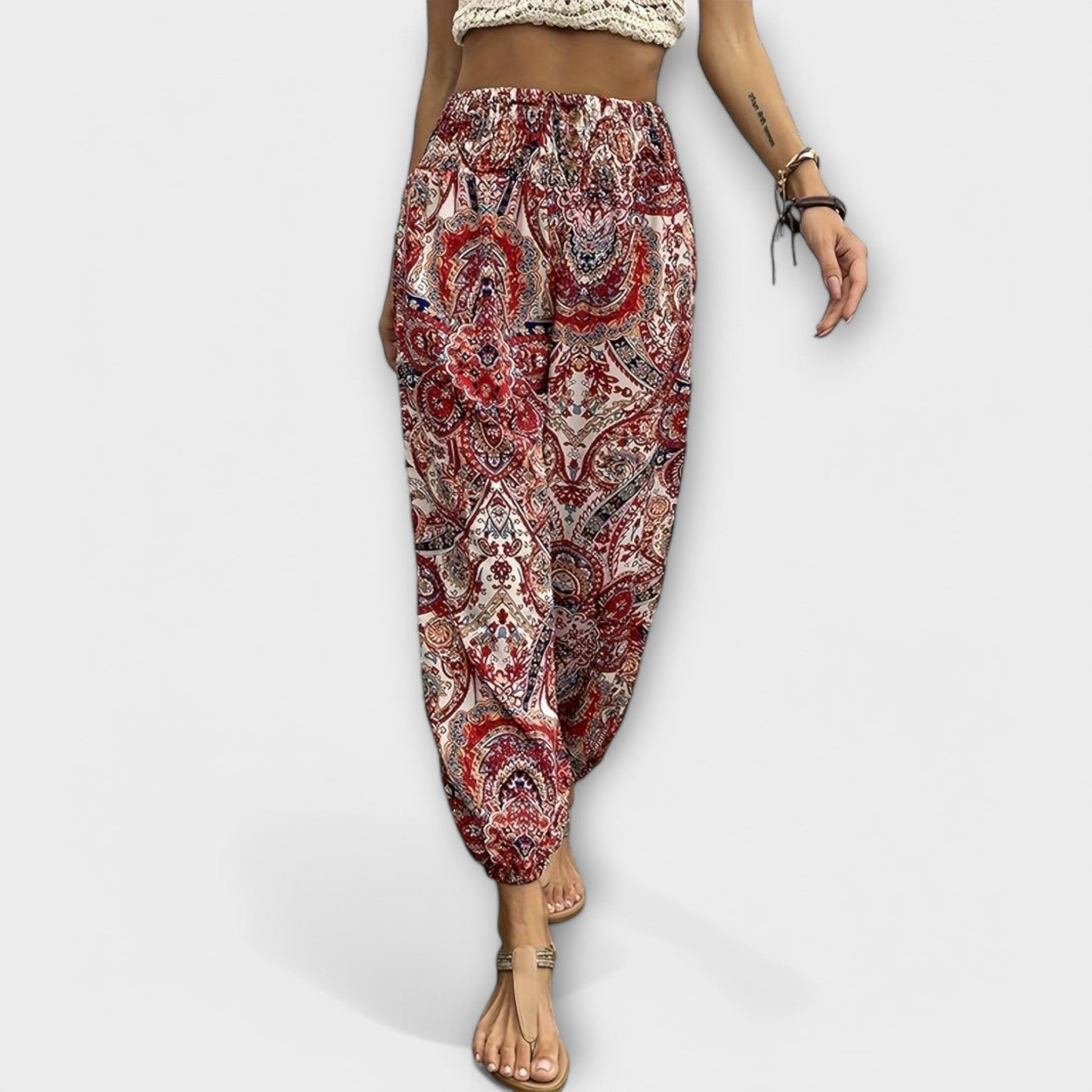 Scarlett - Pants with Ethnic Graphic - Luna Hampton
