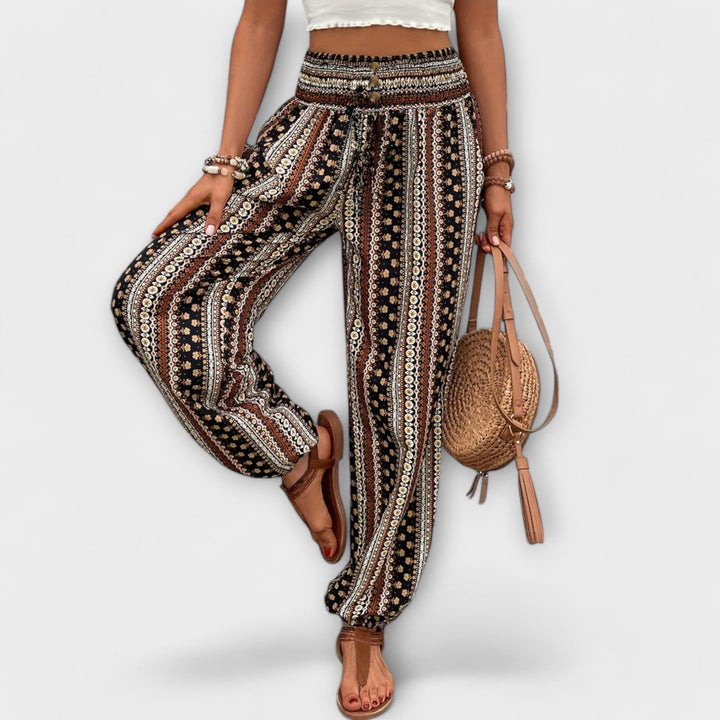 Scarlett - Pants with Ethnic Graphic - Luna Hampton