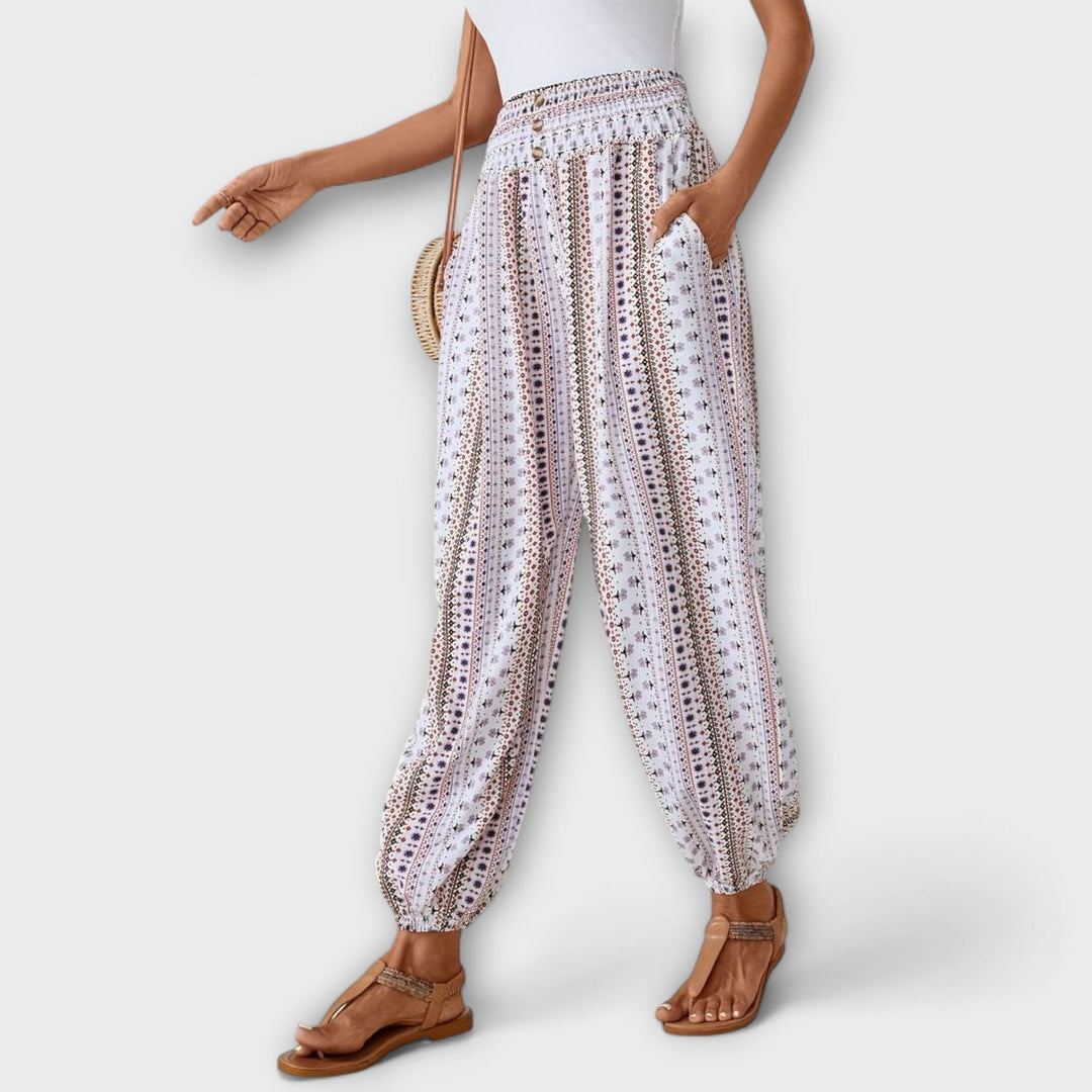 Scarlett - Pants with Ethnic Graphic - Luna Hampton