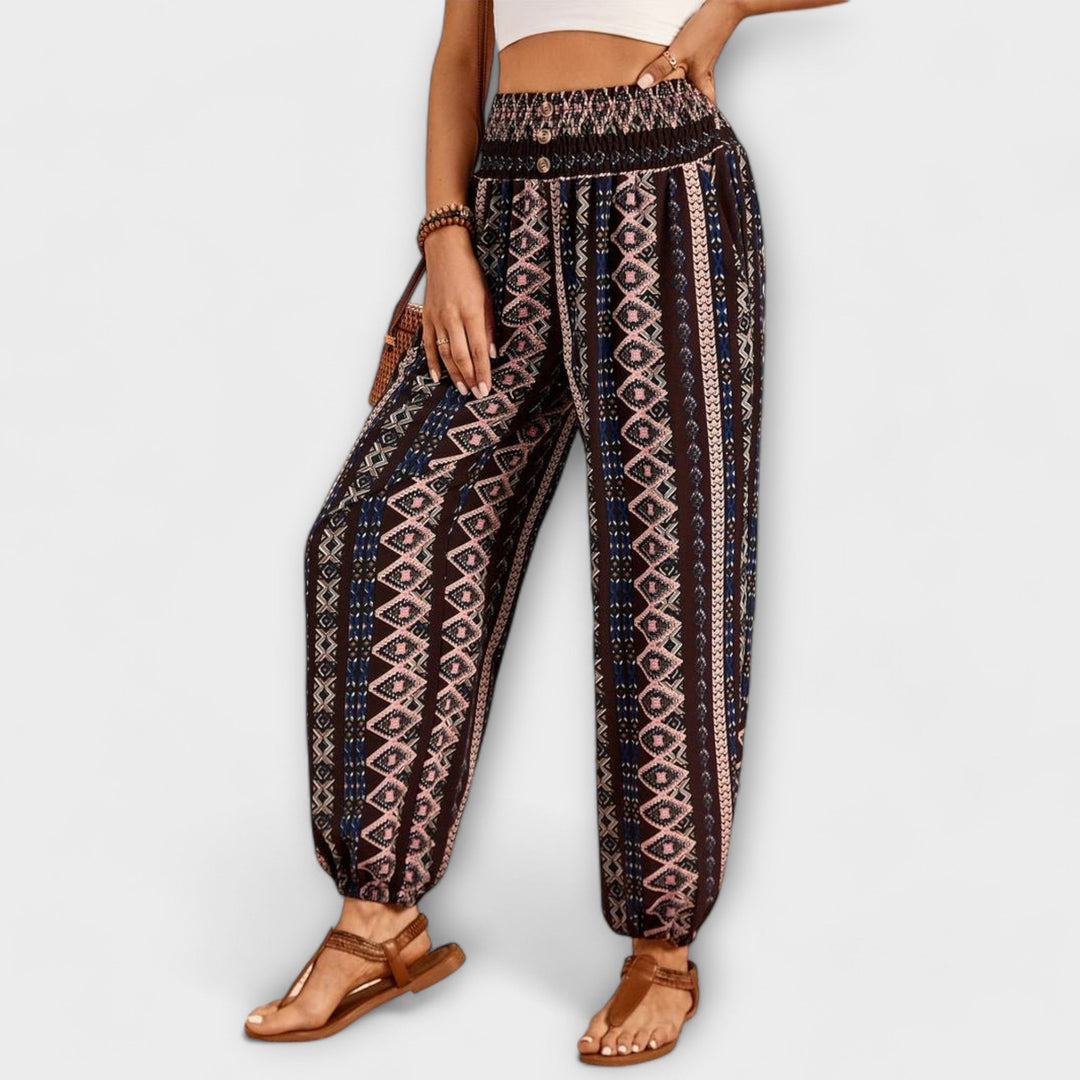 Scarlett - Pants with Ethnic Graphic - Luna Hampton