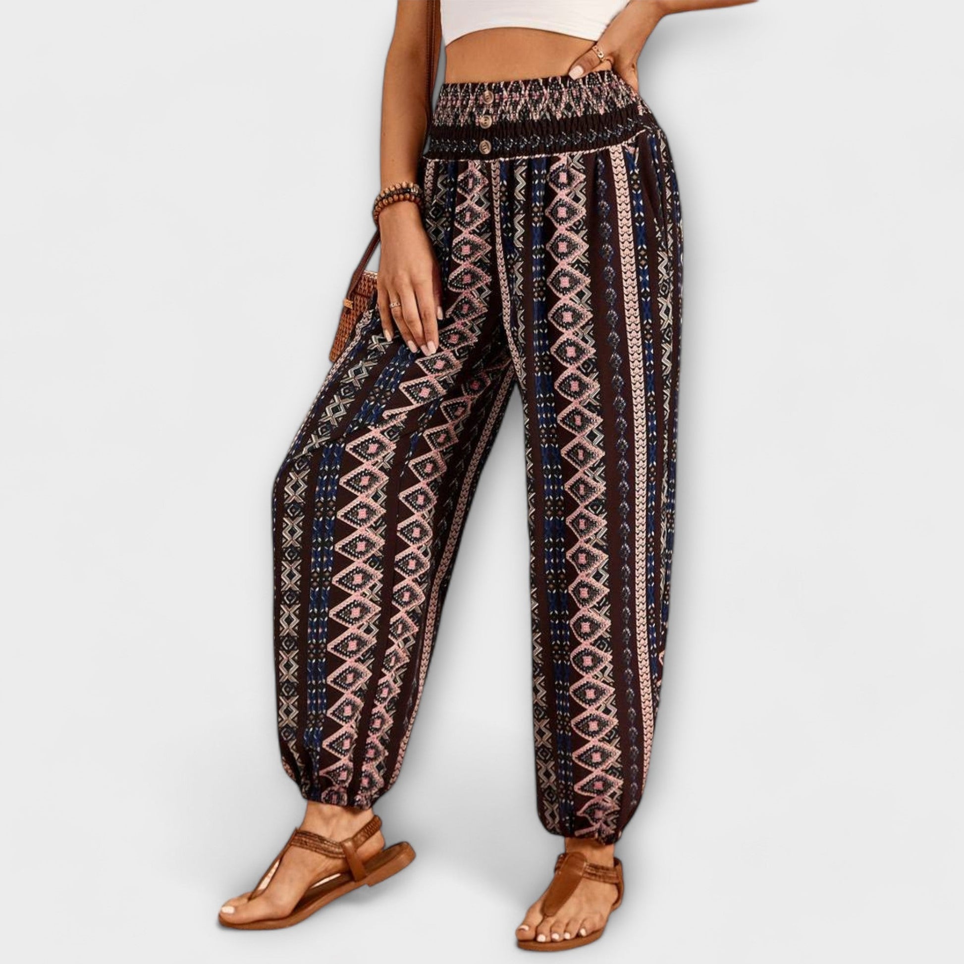Scarlett - Pants with Ethnic Graphic - Luna Hampton