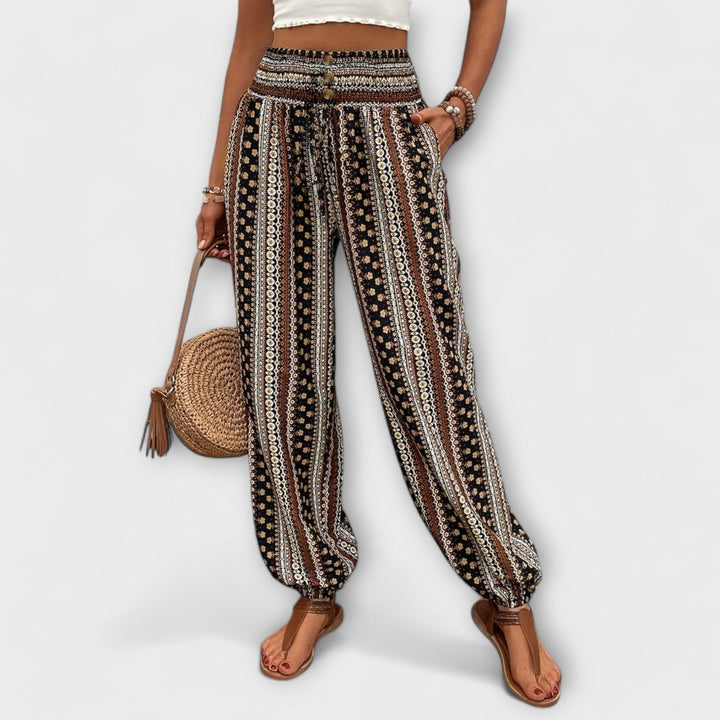 Scarlett - Pants with Ethnic Graphic - Luna Hampton