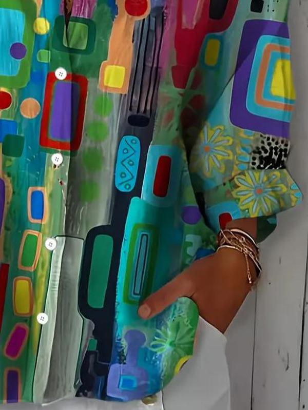 SELVARA | Elegant Geometric Blouse - Ciara & Fiona