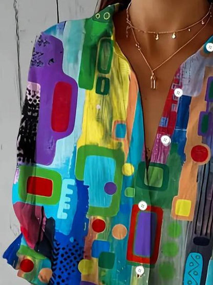 SELVARA | Elegant Geometric Blouse - Ciara & Fiona