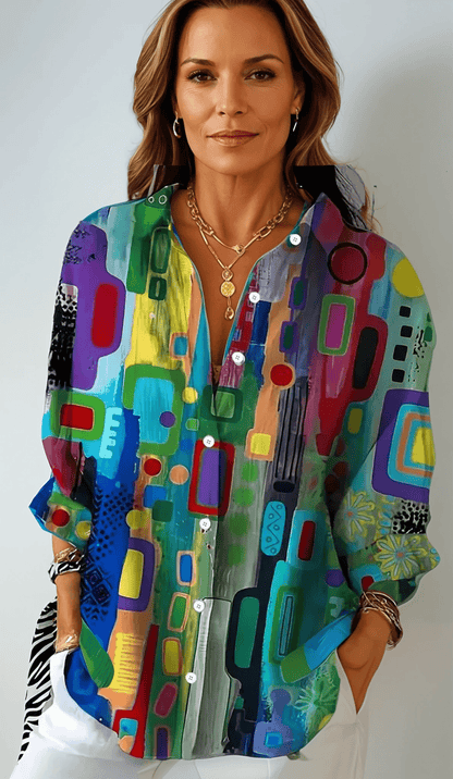 SELVARA | Elegant Geometric Blouse - Ciara & Fiona