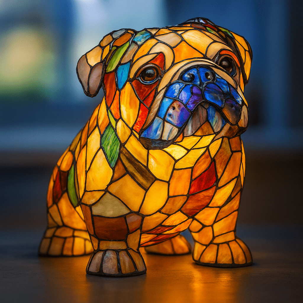 Shadow | Magisk Dog Lamp in Coloured Glass - Ciara & Fiona