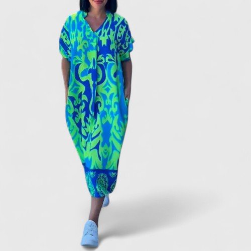 Shamcey™ - Sophisticated Floral Dress - Luna Hampton