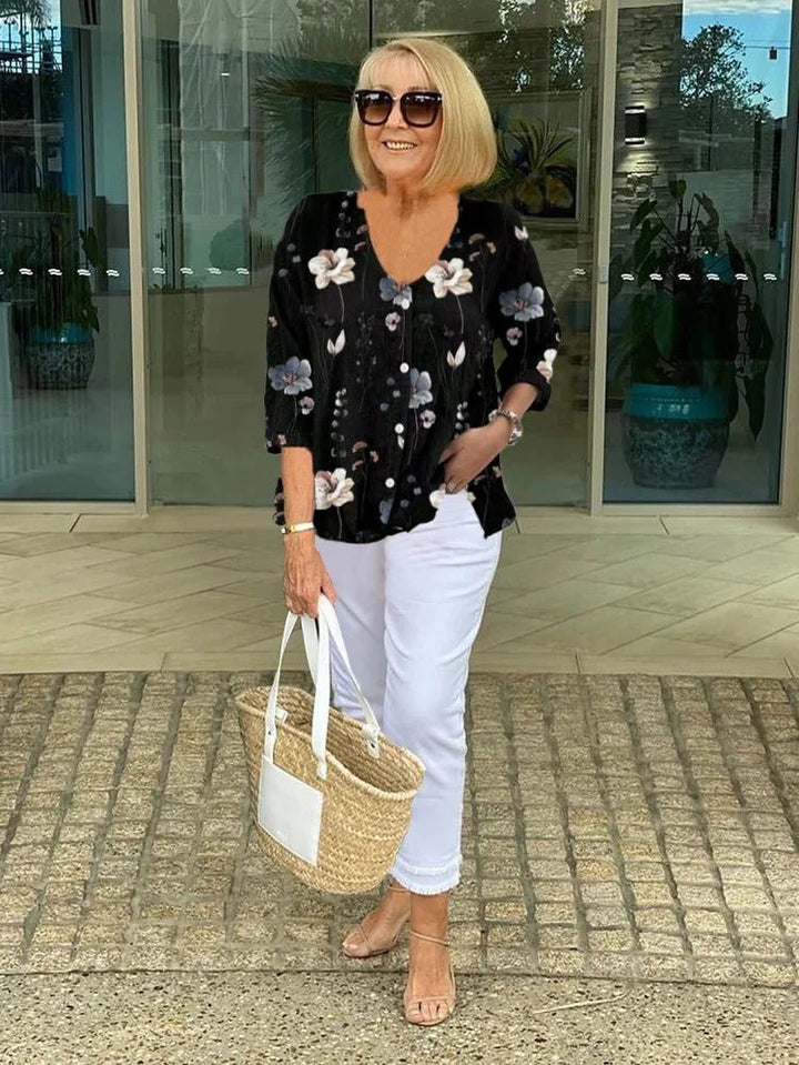 Siobhán | Floral Button - Down Blouse - Ciara & Fiona