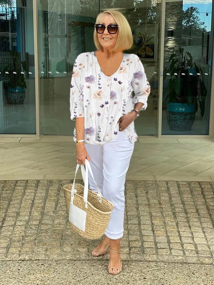 Siobhán | Floral Button - Down Blouse - Ciara & Fiona