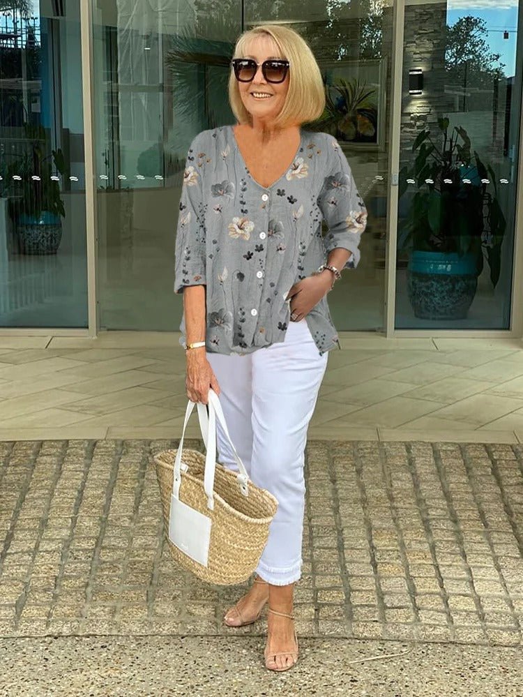 Siobhán | Floral Button - Down Blouse - Ciara & Fiona