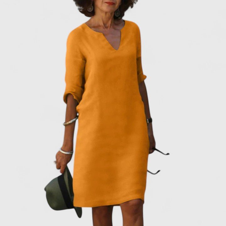 Taylor | Comfortable V - Neck Dress - Luna Hampton