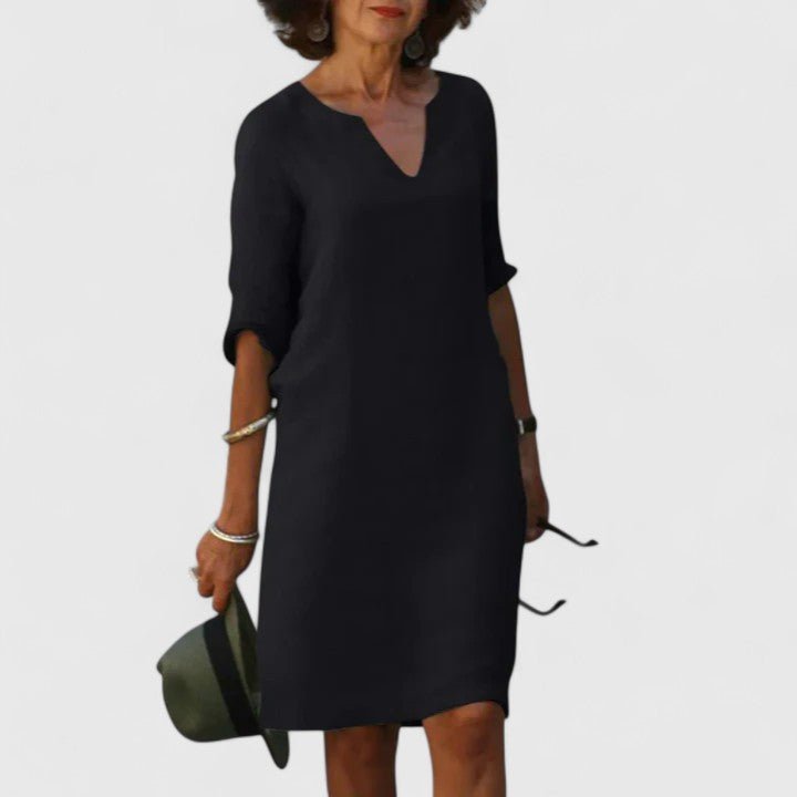Taylor | Comfortable V - Neck Dress - Luna Hampton