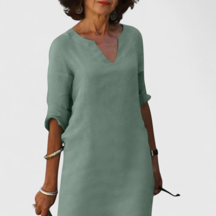 Taylor | Comfortable V - Neck Dress - Luna Hampton