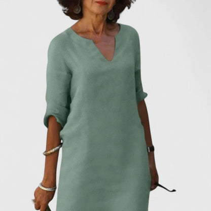 Taylor | Comfortable V - Neck Dress - Luna Hampton