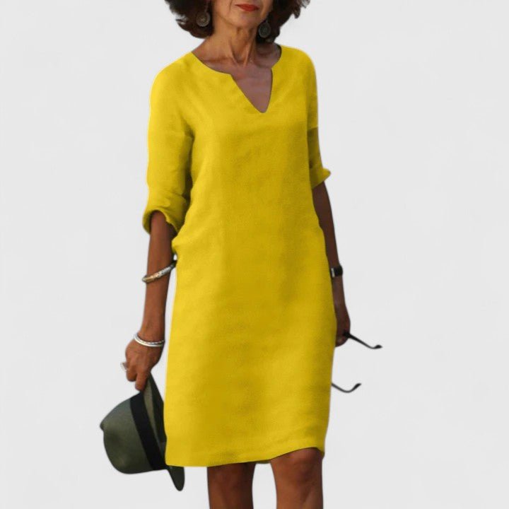 Taylor | Comfortable V - Neck Dress - Luna Hampton