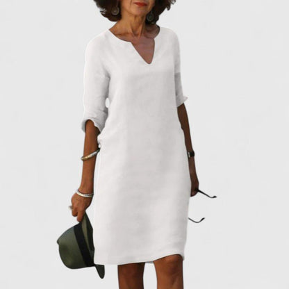 Taylor | Comfortable V - Neck Dress - Luna Hampton