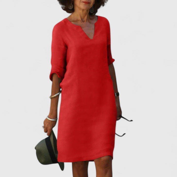 Taylor | Comfortable V - Neck Dress - Luna Hampton