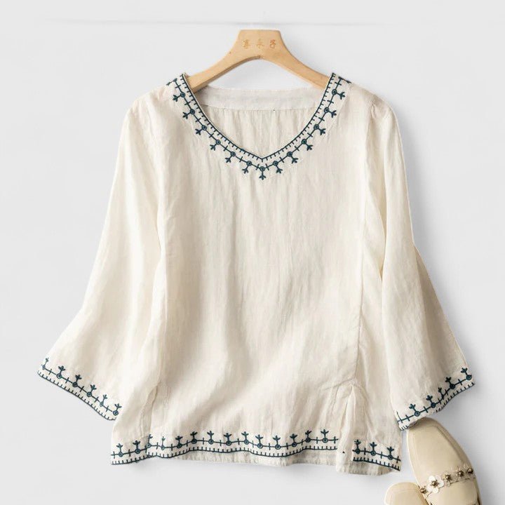 Taysia | Elegant V - Neck Blouse - Luna Hampton