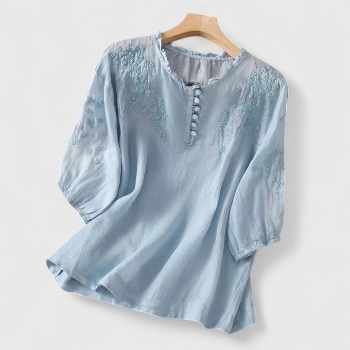 Vasilene | Elegant Button - Front Blouse - Luna Hampton