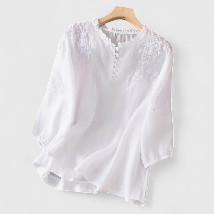 Vasilene | Elegant Button - Front Blouse - Luna Hampton