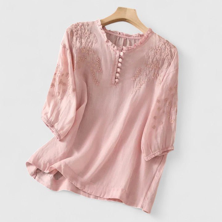 Vasilene | Elegant Button - Front Blouse - Luna Hampton