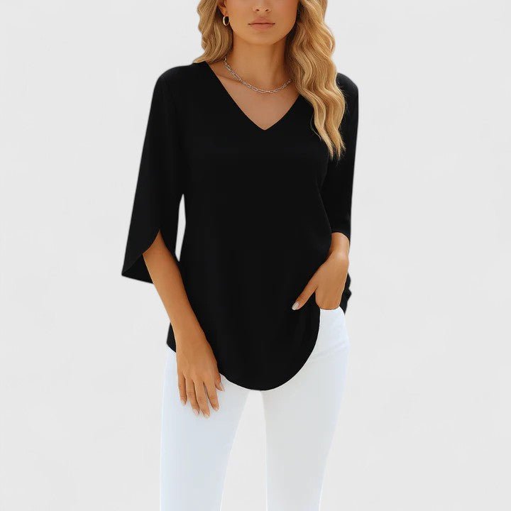 Violetta™ | Sophisticated V - Neck Blouse - Luna Hampton