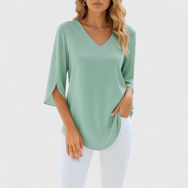 Violetta™ | Sophisticated V - Neck Blouse - Luna Hampton