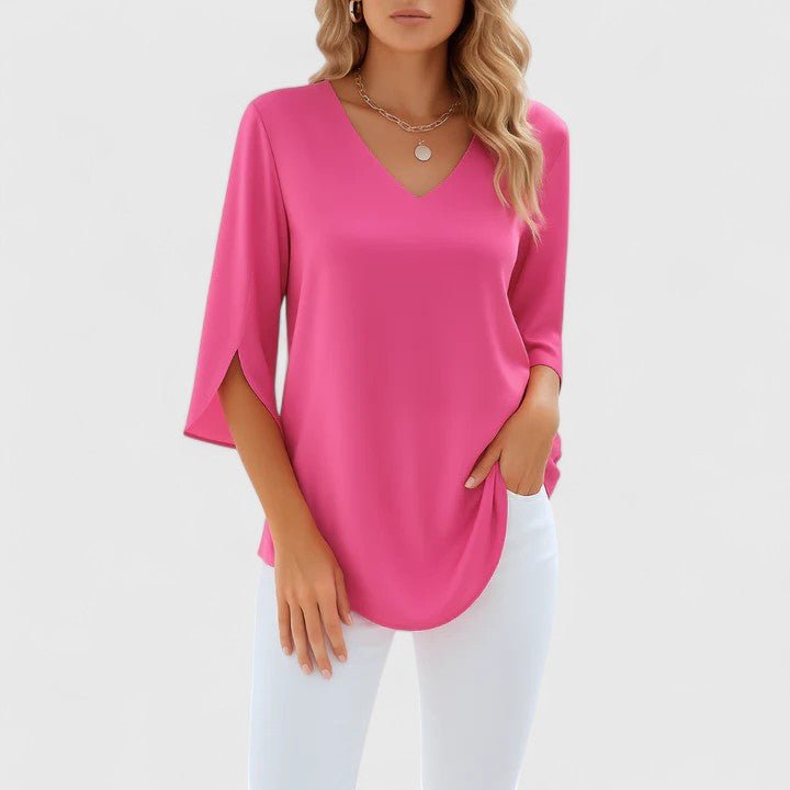 Violetta™ | Sophisticated V - Neck Blouse - Luna Hampton