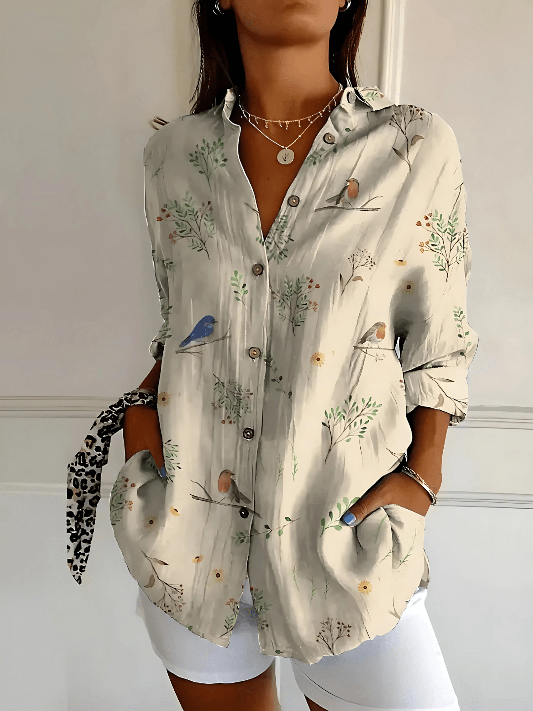 Viviana | Floral Wave Cotton Blouse - Ciara & Fiona