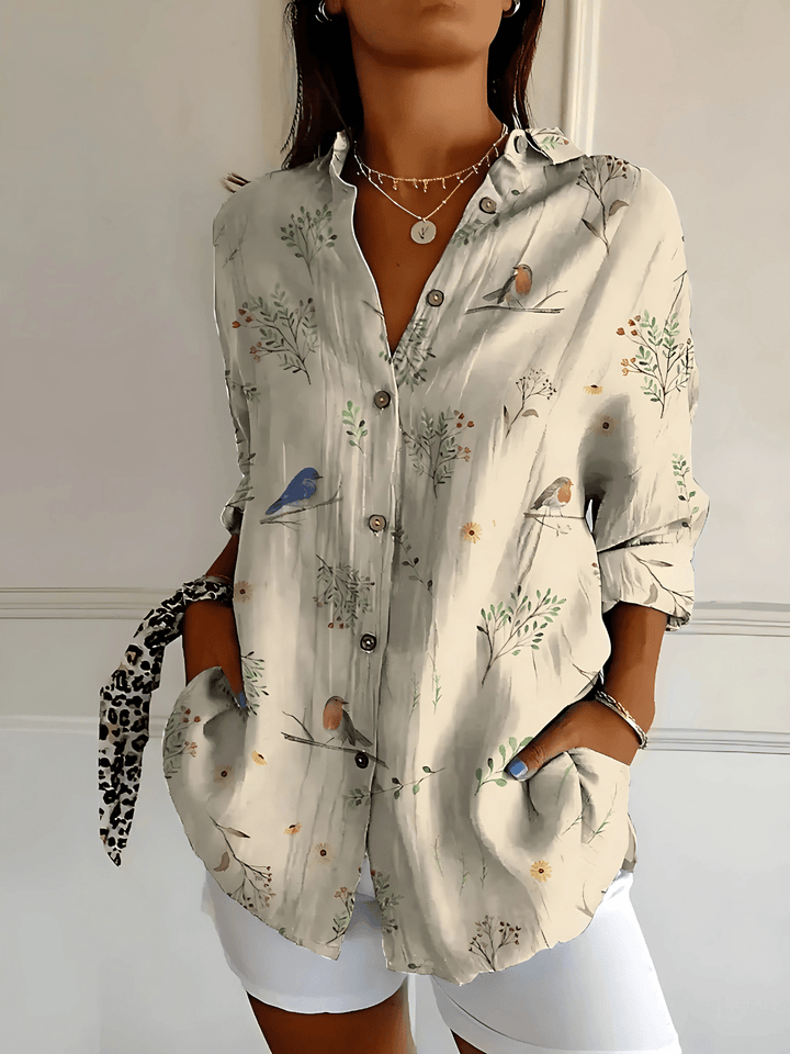 Viviana | Floral Wave Cotton Blouse - Ciara & Fiona