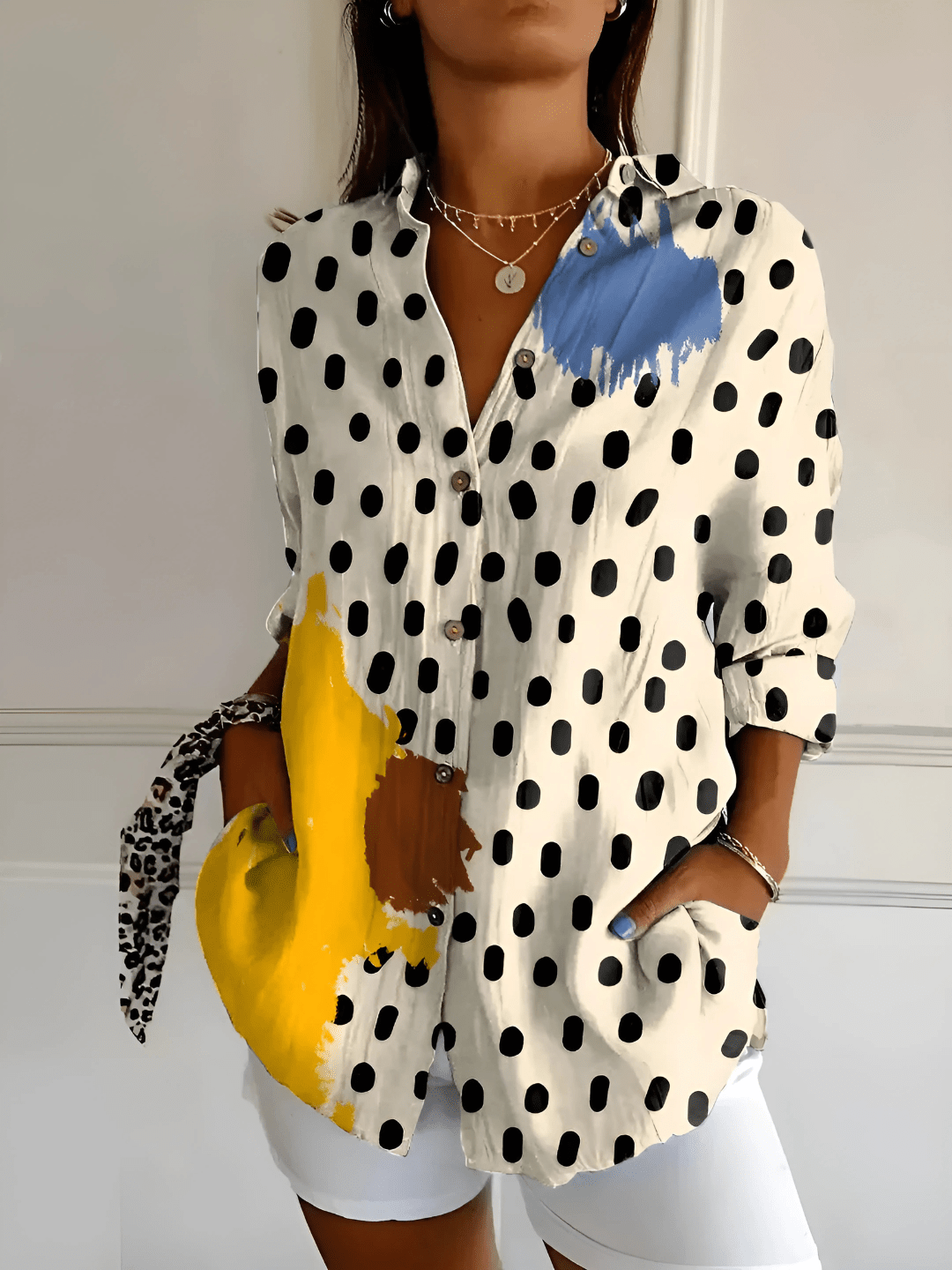 Viviana | Floral Wave Cotton Blouse - Ciara & Fiona