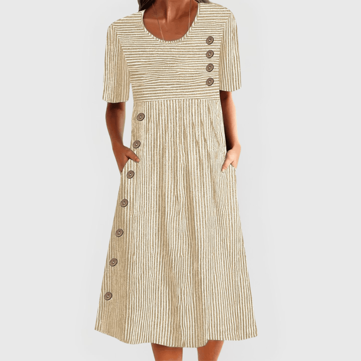 Wanda™ Striped Midi Dress - Luna Hampton