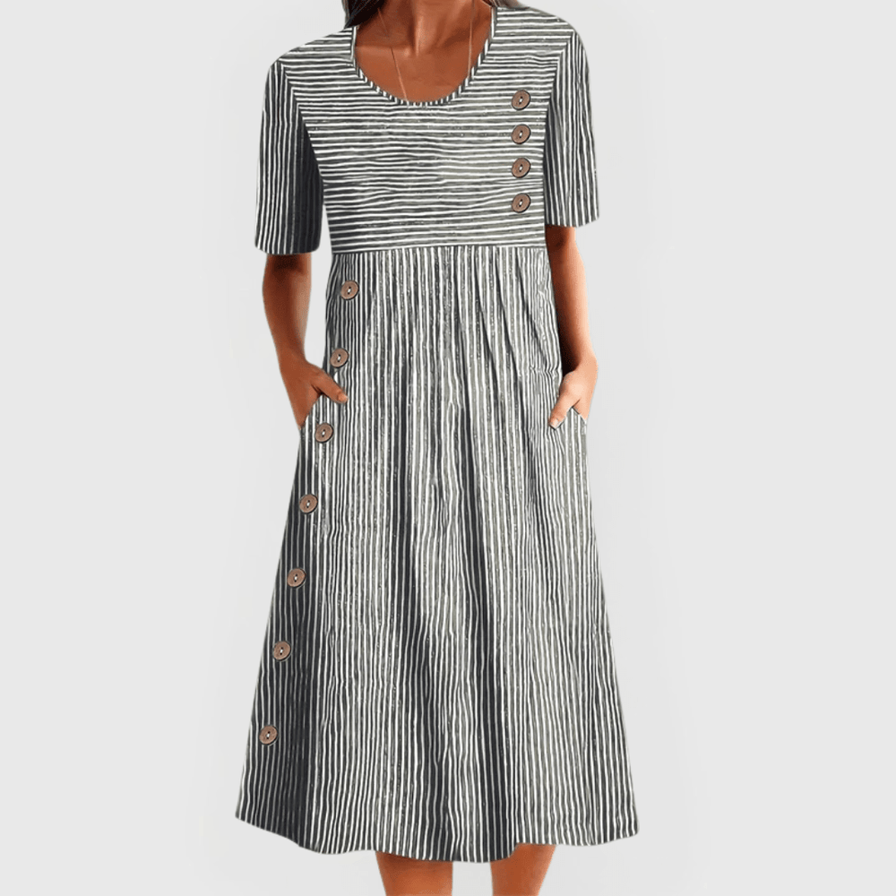 Wanda™ Striped Midi Dress - Luna Hampton