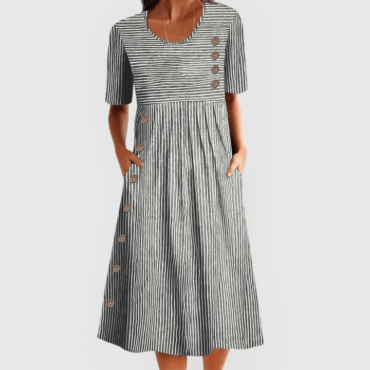 Wanda™ Striped Midi Dress - Luna Hampton