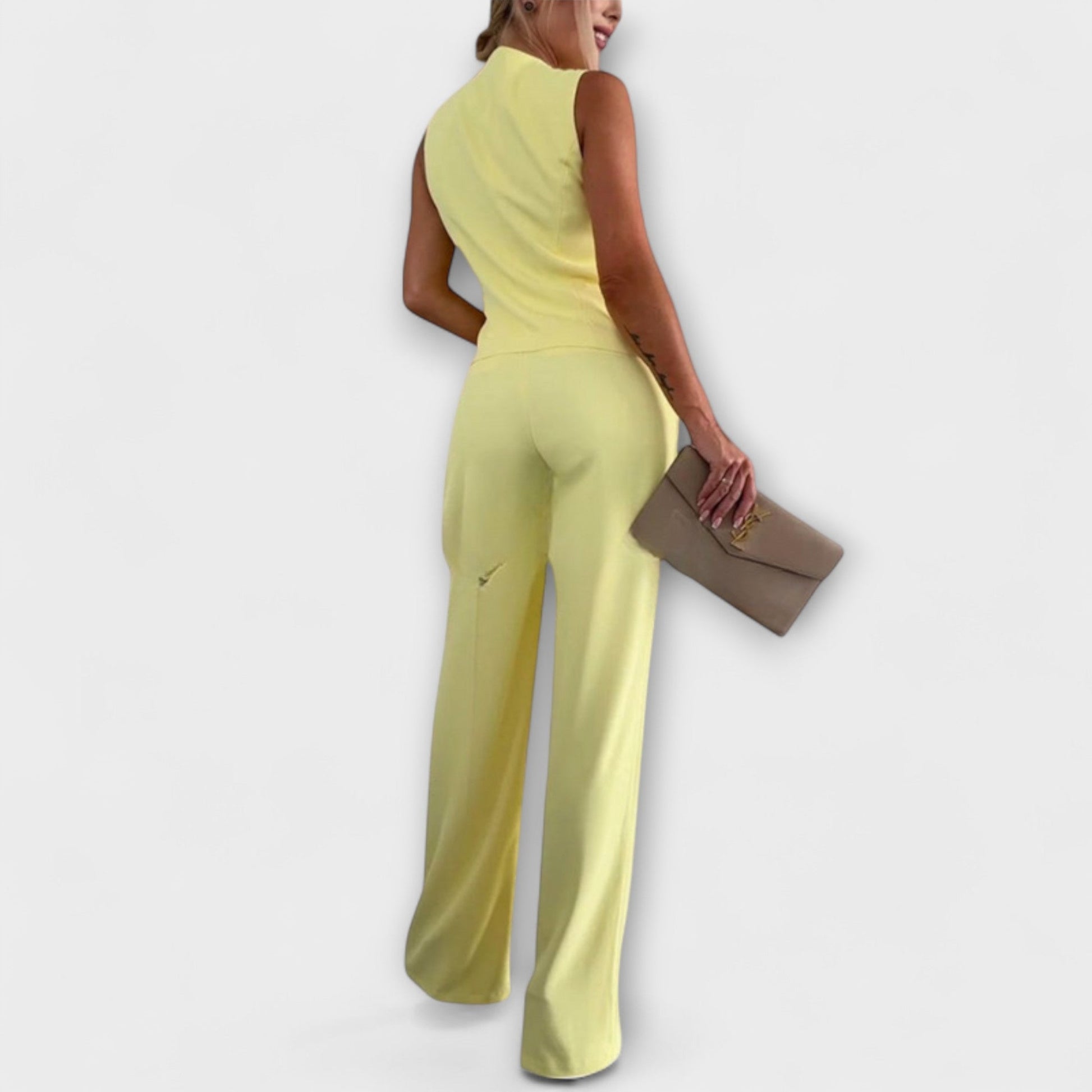 Wilhelmina - Chic Sleeveless Top and Pants Ensemble - Luna Hampton